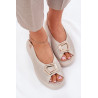 Moteriški Odiniai Sandalai Su Dekoru S.Barski LR51-786 Bežiniai | Sandalai moterims | jai24.lt
