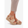 Moteriški Sandaalai Su Pakulnėmis Ir Užsegimu Khaki Liniella | Sandalai moterims | jai24.lt