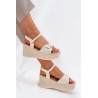 Moteriški Sandaalai Su Pakulnėmis Ir Užsegimu Khaki Liniella | Sandalai moterims | jai24.lt