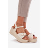 Moteriški Sandaalai Su Pakulnėmis Ir Užsegimu Khaki Liniella | Sandalai moterims | jai24.lt
