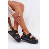 Moteriški platforminiai sandalai su velcro juostomis juodi Nitepira | Sandalai moterims | jai24.lt