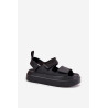 Moteriški platforminiai sandalai su velcro juostomis juodi Nitepira | Sandalai moterims | jai24.lt