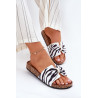 Moteriški sandalai ant kamštinės platformos leopardu Mevuna | Šlepetės | jai24.lt