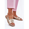Moteriški Sandalai Su Mažu Kulnu Su Dekoratyviniu Elementu S.Barski KV51-080 Sidabriniai | Sandalai moterims | jai24.lt