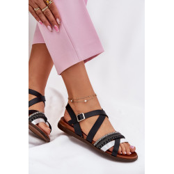 Moteriški Lygūs Sandalai Su Dirželiais Juodi Sergio Leone SK087H 201029