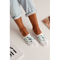 Moteriškos Medvilninės Mikro Kojinės Uogos Baltos 201037