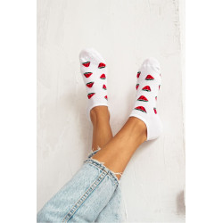 Moteriškos Kulniukų Kojinės Arbūzai Baltos 201043