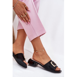 Elegantiški Moteriški Sandalai Ant Platformos Su Auksiniu Elementu 62229 Juodi Vinceza 201049