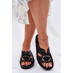 Odinės Moteriškos Sandalai Ant Kulno S.Barski KV51-031 Juodi 201074