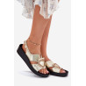 Odinės Moteriškos Sandalai Ant Kulno S.Barski KV51-031 Juodi | Sandalai moterims | jai24.lt