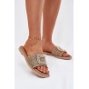 Moteriški Lygūs Sandalai Su Pynimu Ir Dekoracija Bežiniai Artiker 56C1337 | Šlepetės | jai24.lt