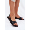 Moteriški Batai Plokščiu Kulnu Juodi Weanise | Sandalai moterims | jai24.lt
