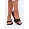 Moteriški Batai Plokščiu Kulnu Juodi Weanise | Sandalai moterims | jai24.lt
