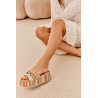 Moteriški Sandaalai Su Pakulnu Ir Pynimu Bei Dekoracija Bežiniai Isolene | Šlepetės | jai24.lt
