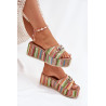 Moteriški Sandaalai Su Pakulnu Ir Pynimu Bei Dekoracija Bežiniai Isolene | Šlepetės | jai24.lt