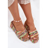 Moteriški Sandaalai Su Pakulnu Ir Pynimu Bei Dekoracija Bežiniai Isolene | Šlepetės | jai24.lt