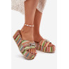 Moteriški Sandaalai Su Pakulnu Ir Pynimu Bei Dekoracija Bežiniai Isolene | Šlepetės | jai24.lt