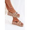 Moteriški Sandaalai Su Pakulnu Ir Pynimu Bei Dekoracija Bežiniai Isolene | Šlepetės | jai24.lt