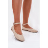 Eko Suede Balerinos Su Dirželiu Ir Sagtimi Bežiniai Deomira | Balerinos bateliai | jai24.lt