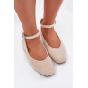 Eko Suede Balerinos Su Dirželiu Ir Sagtimi Bežiniai Deomira | Balerinos bateliai | jai24.lt