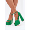 Moteriški Sandalai Ant Kulniuko Ir Platformos Žali Beloria | Sandalai moterims | jai24.lt