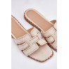 Papuošti plokšti sandalai béžiniai Anniles | Šlepetės | jai24.lt