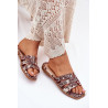 Papuošti plokšti sandalai béžiniai Anniles | Šlepetės | jai24.lt