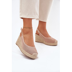 Moteriški platforminiai sandalai su pintiniu rožiniai Tulliata 201136