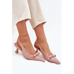 Lakuoti Aukštakulniai Batai Su Kaspinu Nude Naylna 201145