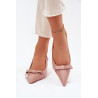 Lakuoti Aukštakulniai Batai Su Kaspinu Nude Naylna | Sandalai moterims | jai24.lt