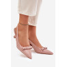 Lakuoti Aukštakulniai Batai Su Kaspinu Nude Naylna | Sandalai moterims | jai24.lt