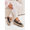 Tinklinės espadrilės su siuvinėjimu ant platformos juodos Laxisa | Espadrilės | jai24.lt