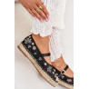 Tinklinės espadrilės su siuvinėjimu ant platformos juodos Laxisa | Espadrilės | jai24.lt
