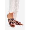 Plokšti Moteriški Šlepetės Su Auksiniu Akcentu Leopardo Noroti | Šlepetės | jai24.lt