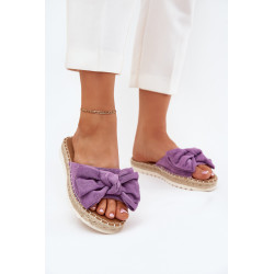 Moteriški Platforminiai Sandalai Su Nėriniais Ir Lanku Violetiniai Alpireda 201155