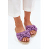 Moteriški Platforminiai Sandalai Su Nėriniais Ir Lanku Violetiniai Alpireda | Šlepetės | jai24.lt