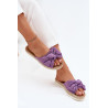 Moteriški Platforminiai Sandalai Su Nėriniais Ir Lanku Violetiniai Alpireda | Šlepetės | jai24.lt
