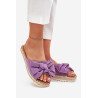 Moteriški Platforminiai Sandalai Su Nėriniais Ir Lanku Violetiniai Alpireda | Šlepetės | jai24.lt