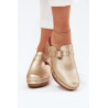 Moteriški Auliniai Batai Su Kulnais Su Segtuku Auksiniai Veldexina | Šlepetės | jai24.lt