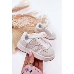 Vaikiški Sportiniai Batai Sneakers Su Širdelėmis Balti Mirelle 201166