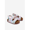 Vaikiški sandalai ant kamštinės pado su sagtimis dinozaurai daugiaspalvis Thessa | Basutės vaikams | jai24.lt
