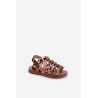 Mergaičių Vaikiški Sandalai Iš Eko Oda Leopardas Mariana | Basutės vaikams | jai24.lt