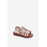 Mergaičių Vaikiški Sandalai Iš Eko Oda Leopardas Mariana | Basutės vaikams | jai24.lt