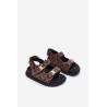 Vaikiški Sandalai Su Velcro Ir Auksiniais Akcentais Rudi Cavina | Basutės vaikams | jai24.lt