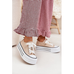 Moteriški Sportbačiai Ant Platformos Su Auksiniais Papuošimais Bežiniai Fiorina 201186