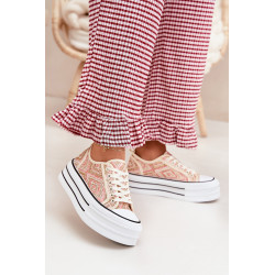 Žemi Moteriški Sportbačiai Ant Platformos Rožiniai Melina 201187