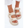 Moteriški sandalai su auksiniais akcentais smėlio spalvos Luvira | Sandalai moterims | jai24.lt