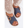 Moteriški Sandaalai Ant Pakulnės Su Dekoratyvine Sagtimi Inblu RV000012 Mėlyna | Šlepetės | jai24.lt