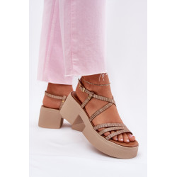 Moteriški odiniai sandalai Maciejka 06990-25 auksiniai 201209