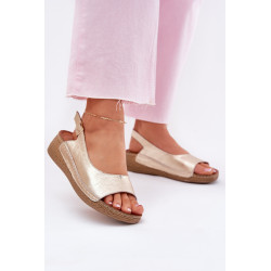 Moteriški odiniai platforminiai sandalai Maciejka L7069 Auksiniai 201212